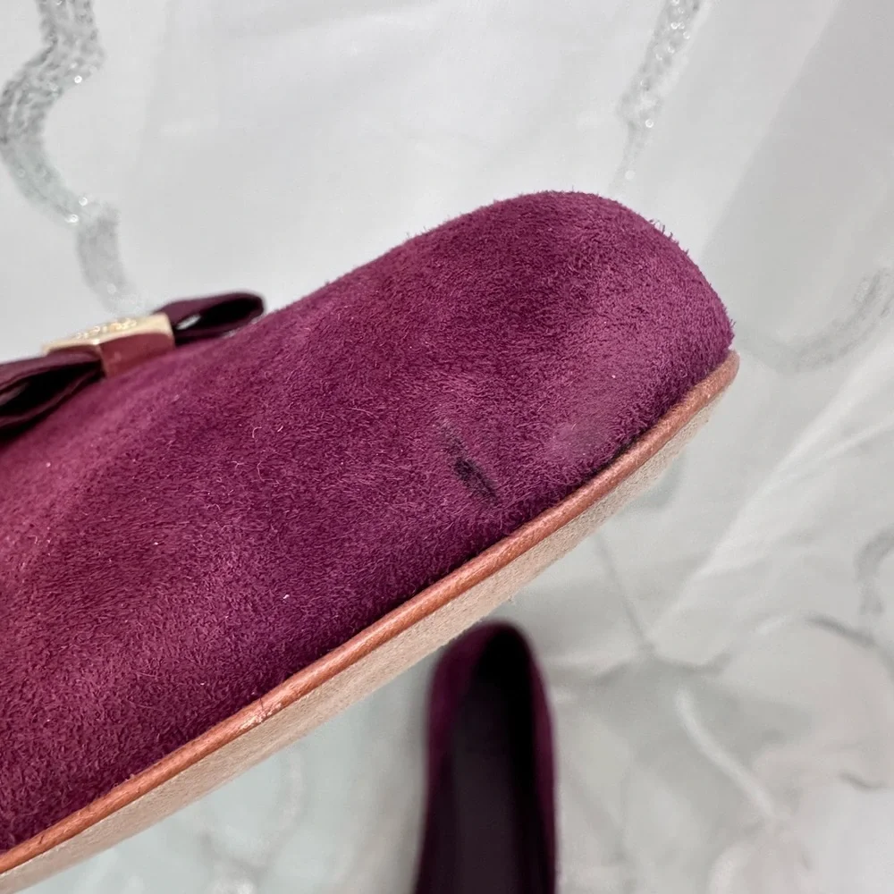 Tory Burch purple loafers